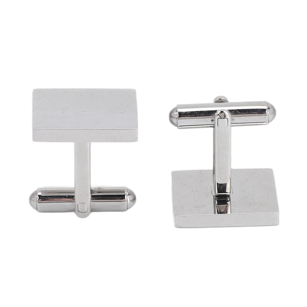Herren Manschettenknöpfe Silber Tetragonum Manschettenknopf Rohlinge Galvanisierungsverfahren 316L Edelstahl Manschette