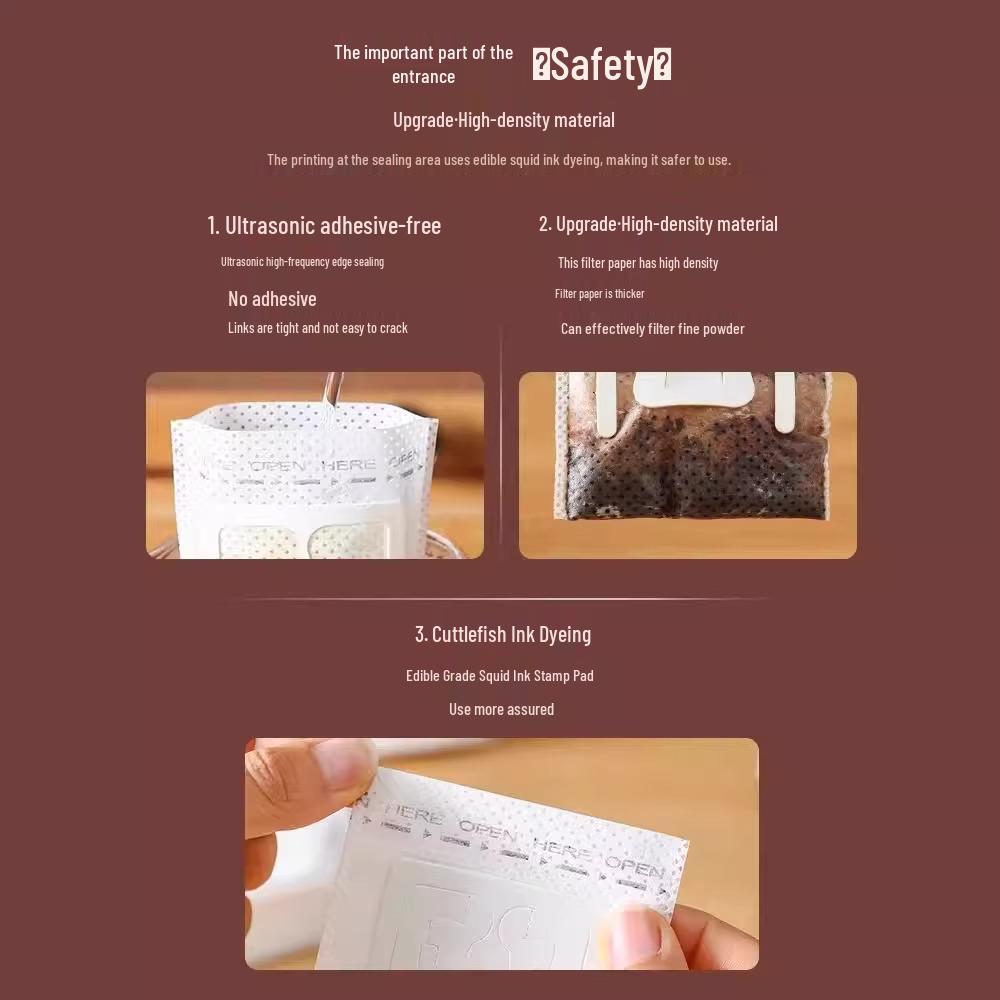 Hanging Ear Disposable Coffee Filter Bags for Hand Pour