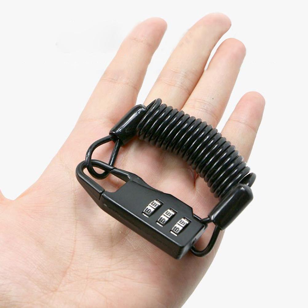 Portable Bike 3 Digit Combination Spring Cable Lock Anti Theft Resettable Bike  Cable Lock for Travel Luggage Helmet