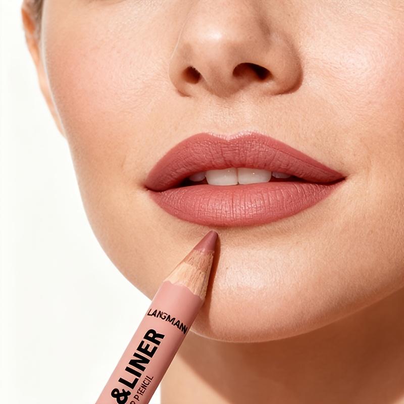 Delineador de Labios y Color Completo en 12 Tonos Mate, Fórmula Ligera para Todos los Tipos de Beige Claro Adecuado para Labios con Look Completo, Delinea y Rellena el Look de los Labios