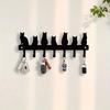 Cat Shaped Key Hook Wall Mount Metal Key Holder Home Storage Decoration Christmas Gift