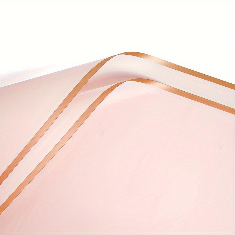 20 Sheets Size 22.8 X 22.8 Inches Semi-transparent Gold Edge Flower Wrapping Paper Plastic Wrapping Paper Flower Packaging DIY Handcraft Supplies