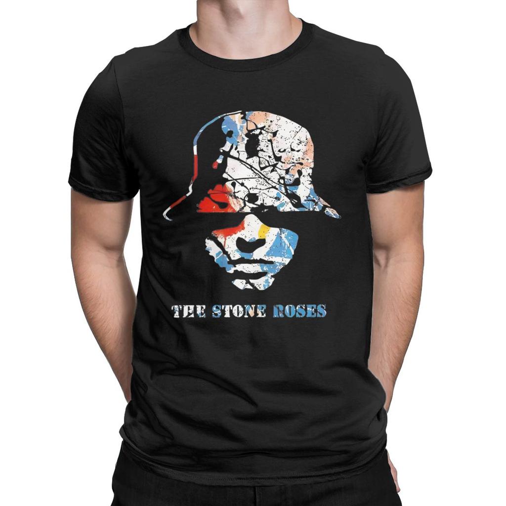 Fashion The Stone Roses Logo 1-6 T-Shirt Men O Neck 100% Cotton T Shirt English Rock Band Short Sleeve Tee Shirt Adult Clothes