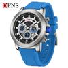 Men's Multifunction Quartz Sports Watch with Calendar & Three-Eye Design