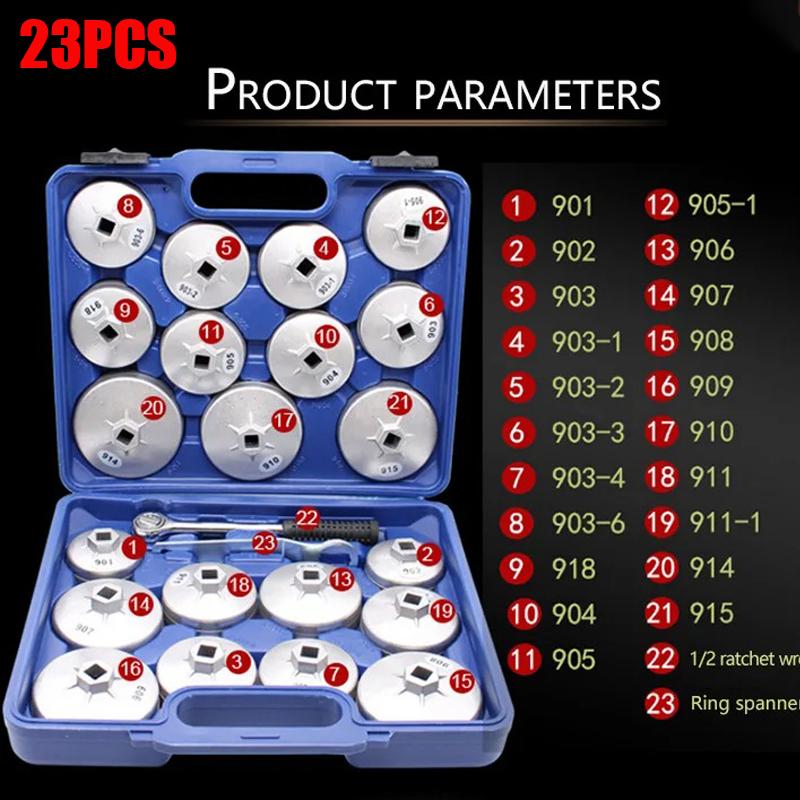 

EAFC 23 Pcs/Set Car Oil Filter Cap Removal Wrench Socket Set 1/2 12.5mm Ratchet Spanner Car Hand With Case Auto Remover Tool 23Pcs