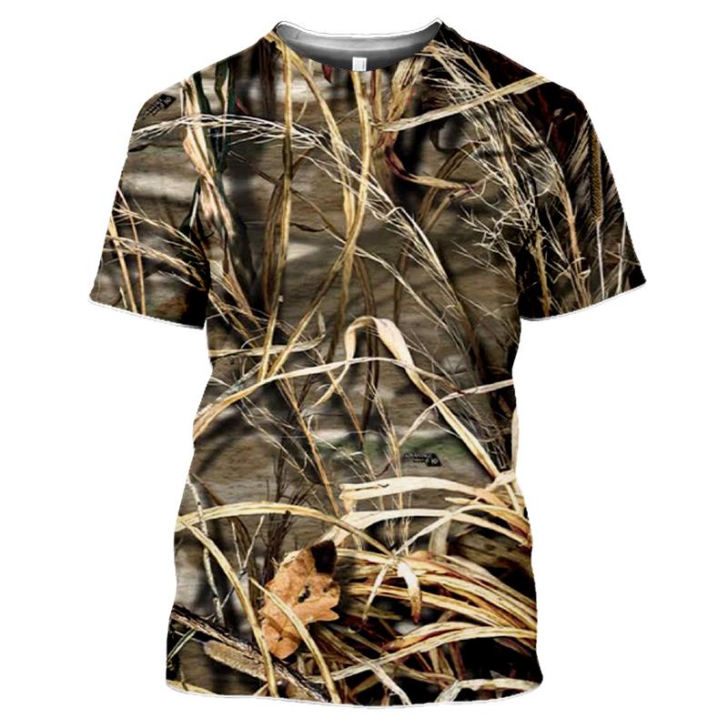 New Outdoor Hunting Camouflage T-shirt for Men 3D Printed Summer Cool Military Top Sports Camouflage Camp Gym T-shirt