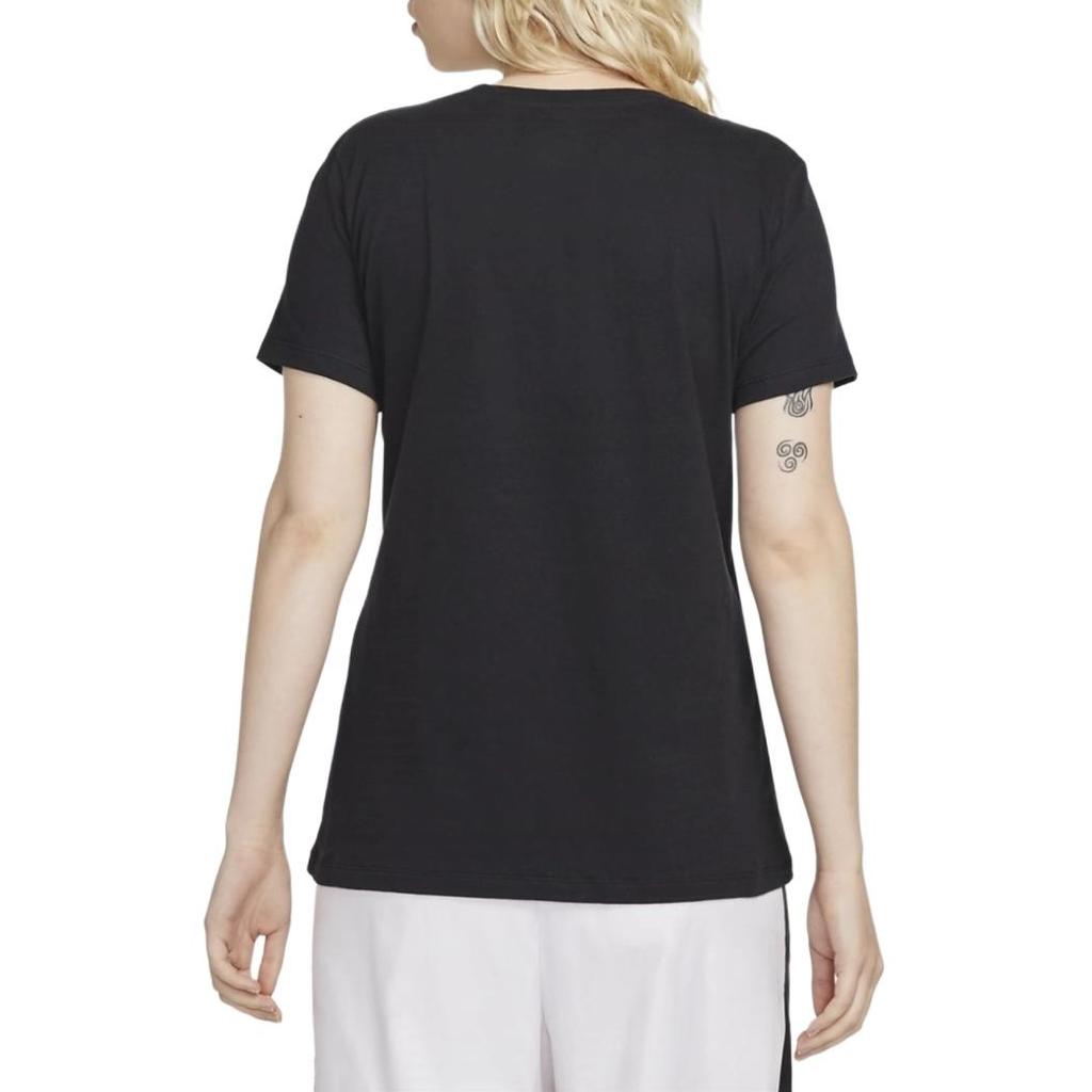 Nike Solid Logo Casual Sports Short Sleeve T-Shirt Women Tops Black DN2393-010