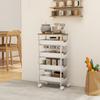 5-Tier Storage Trolley On Wheels - White