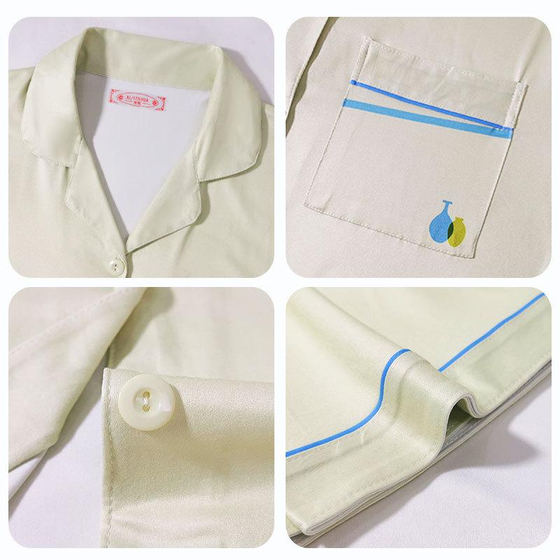 Three-piece pajamas women's summer pure cotton short-sleeved trousers loungewear new Japanese simple solid color cardigan set