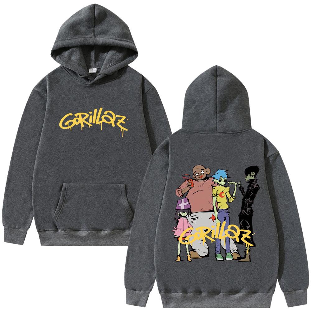 Alternative Rock Band Gorillaz Hoodie Men Women Fashion Vintage Pullover Hoodies Men's Gothic Oversized Cool Streetwear