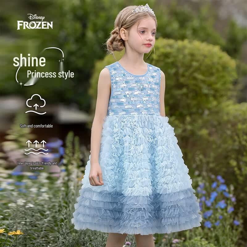 Disney Girls' Elsa Princess Sleeveless Dress