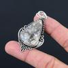 925 Silver Pear Fossil Coral Stone Root Chakra Daughter Wedding Pendant Jewelry