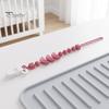 Silicone Pacifier Clip with Teether for Infants, BPA-Free Chewable Baby Anti-Drop Holder Infant Teething Relief Accessory Chain 0-24 Months, Boil-Safe