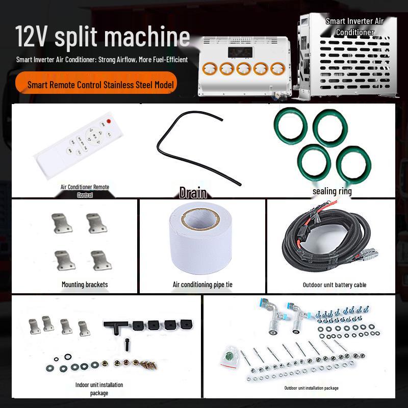 Smart 12V/24V Inverter Air Conditioner for Trucks, Light Trucks, Excavators, and Engineering Vehicles