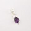 925 Sterling Silver Amethyst Teardrop Pendant Natural Gemstone Jewelry 1.40" PP-12-7
