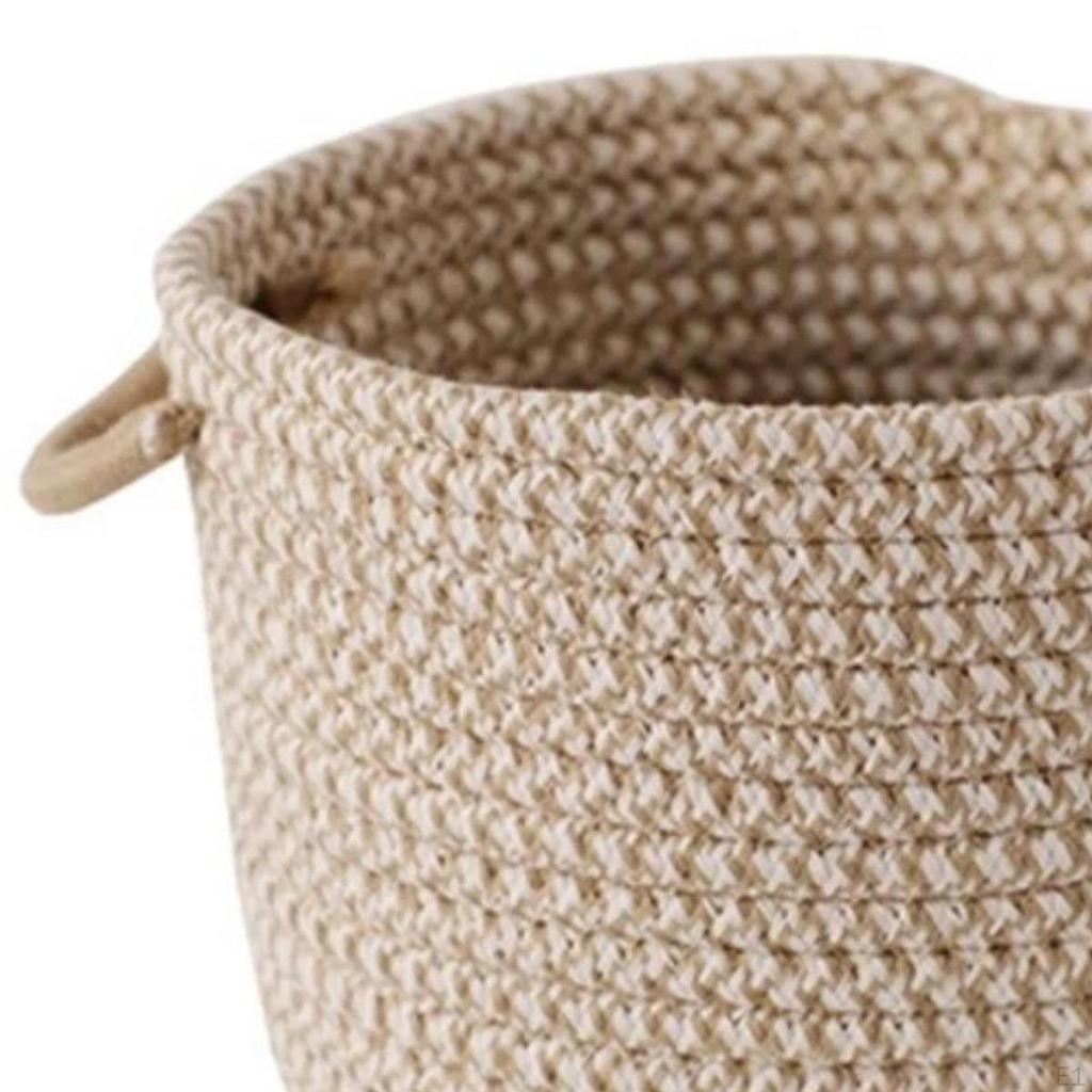 2 Pieces Storage Basket Rope Organizer Woven Desktop Portable Shelf Multipurpose