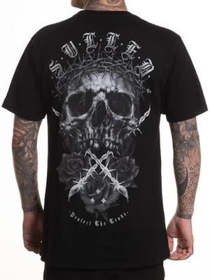 Sullen Men's The Darkness Short Sleeve Premium T-shirt Tops Tees Unisex Skull Roses Tattoo Tee