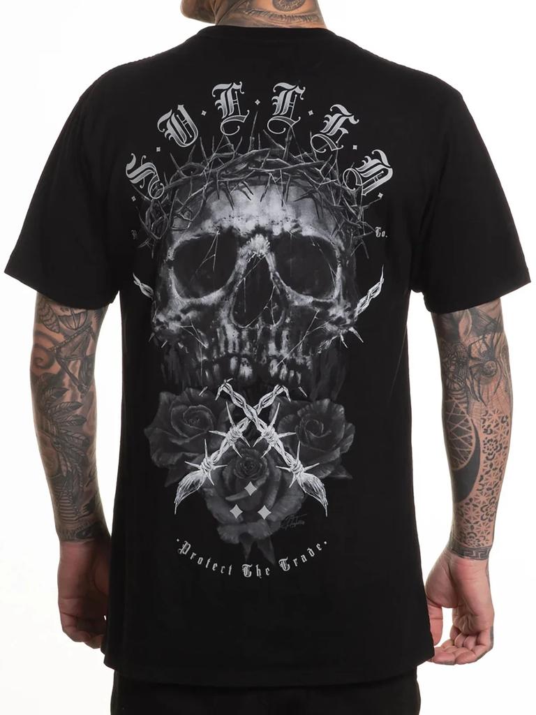 Sullen Men's The Darkness Short Sleeve Premium T-shirt Tops Tees Unisex Skull Roses Tattoo Tee