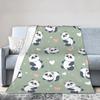 Panda Love Animal Fleece Throw Blankets Valentine's Day Blankets for Bed Office Super Soft Bedspread