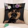 German Shepherd Dog Pillow Case Square Double‑Sided Print Cushion Case For Sofa Home Bedchamber Decor Gift