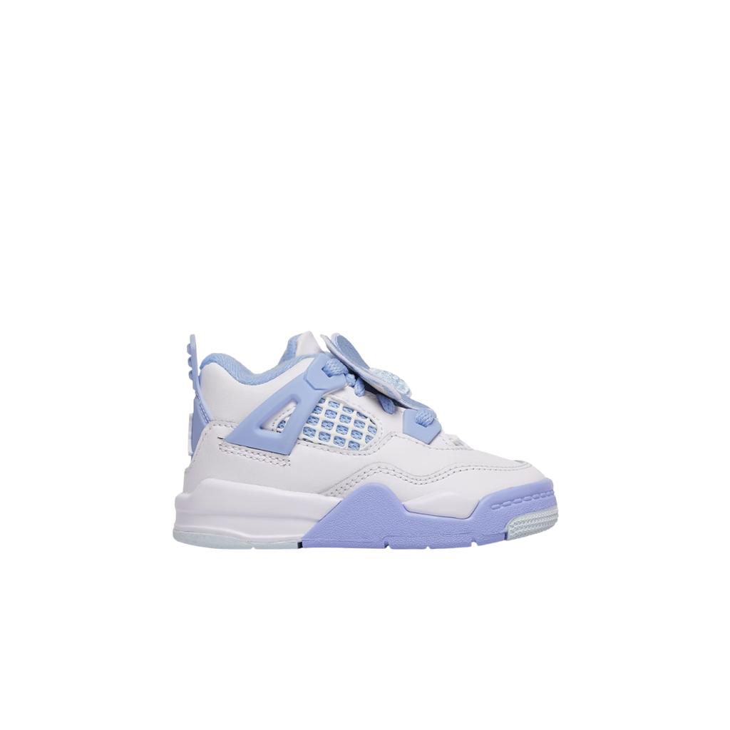 Air Jordan 4 Retro TD Forget Me Not Zapatillas de Bebé Blanco Tinte Azul Verde Aceite IB8961-100