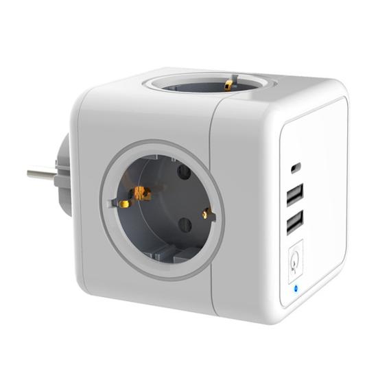 Compact Socket Cube 5 Sockets Wireless Power Strip with Child Safety Short Circuit Overcurrent Fault Current Protection Portable Socket Strip