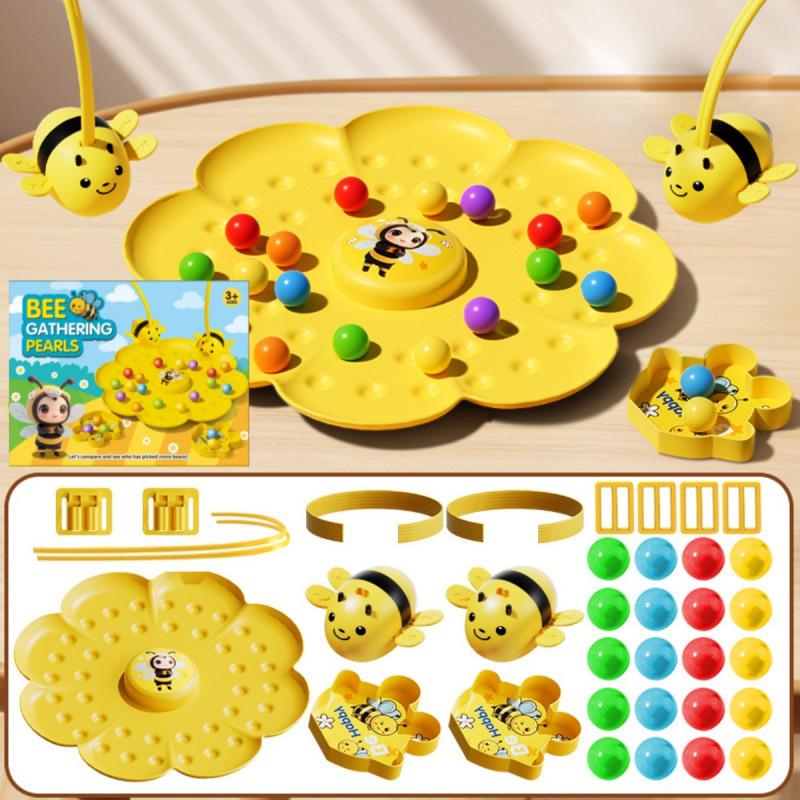 1 SET Cute Little Bee Table Entertainment Game Party Multiplayer Interactive Game Bee Pearl Picking Adventure Board Game