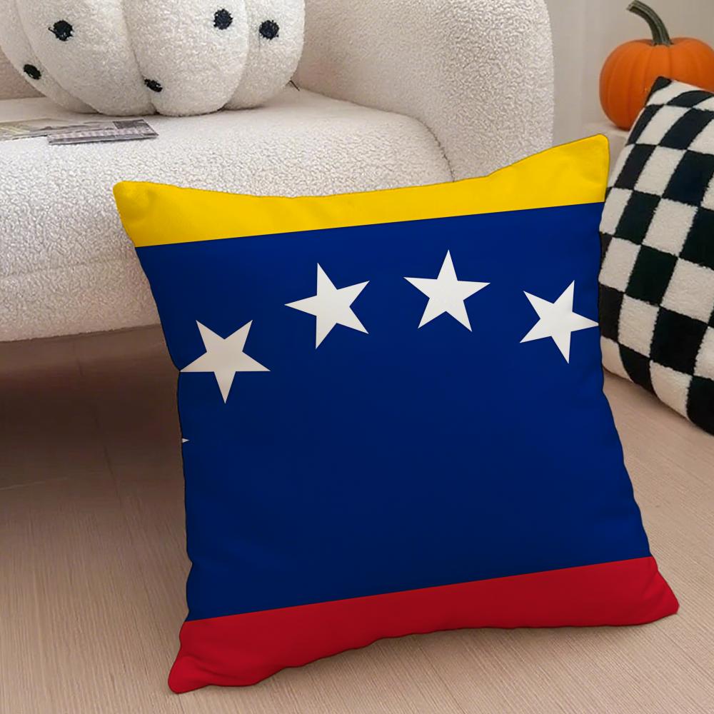 Simple fashion flag style VVenezuelas Cushion Cover Linen Pillow Case Soft Breathable Protective Couch Room Decoration