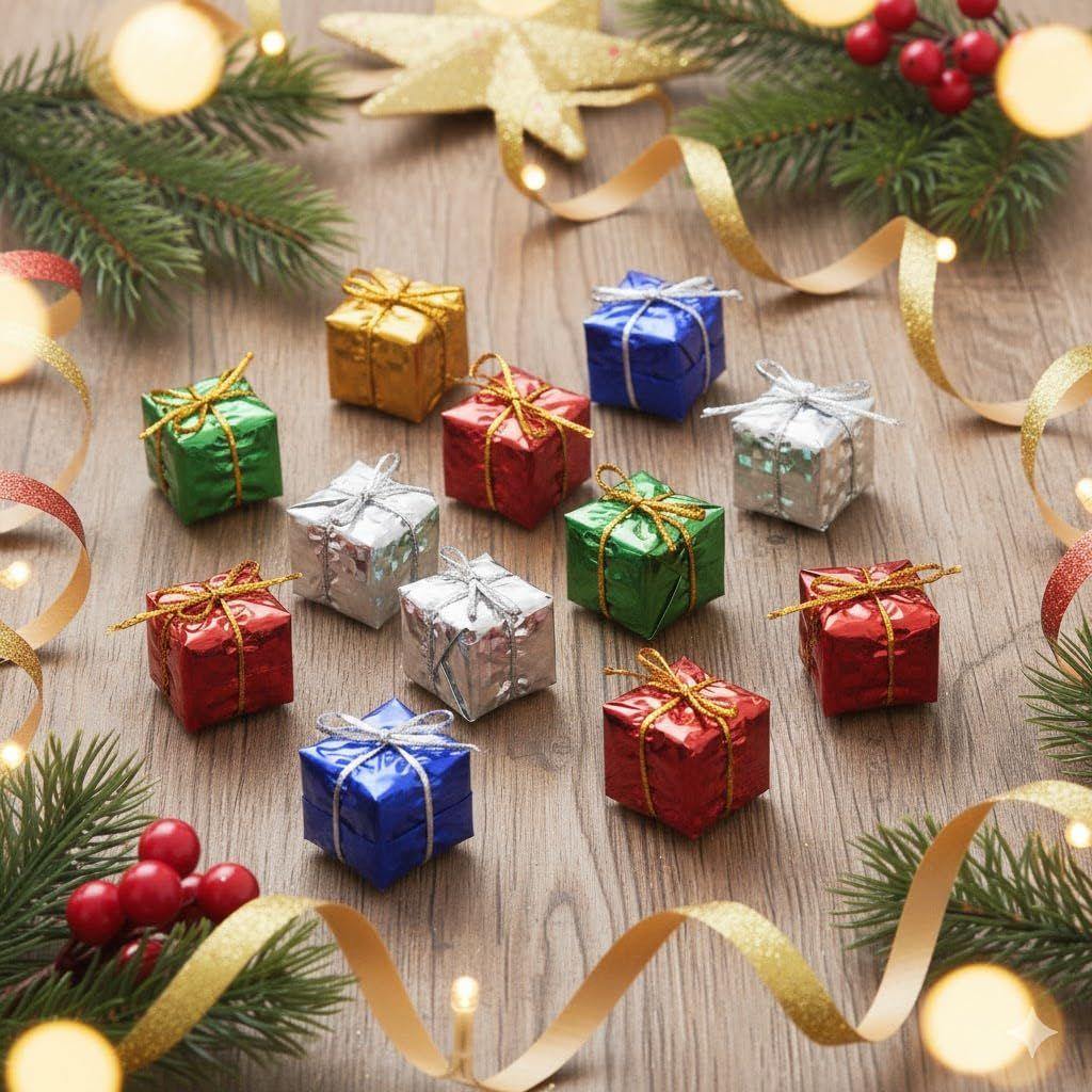 

Разноцветные рождественские подарочные коробки (Набор из 12) | Предметы для украшения рождественской елки Подвесные украшения Реквизит | Рождественские украшения