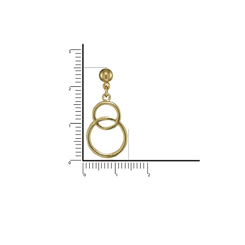 Valentine Gifts For Girlfriend/Wife: Estele 24 Kt Gold Plated Zinc Brass Overlap Dangle Earrings For Girls and Women