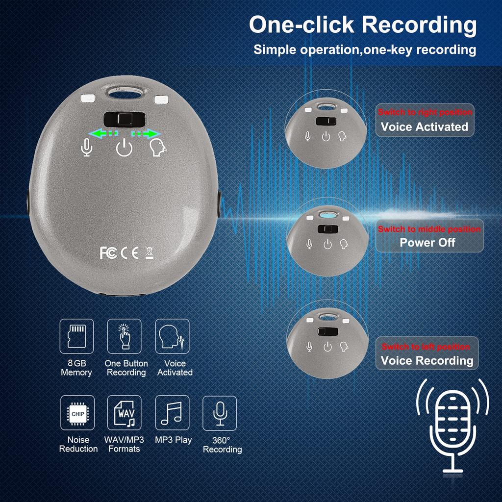 Simple Mini Portable Voice Recorder with Voice Digital IC Recorder for University Language and Continuous High-performance Detection. Meetings,