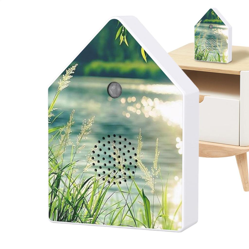 Natural Singing Chirping Bird Box Reed Butterfly Forests Pattern White Noise Music Device With Timer Sensor For Yoga Spa