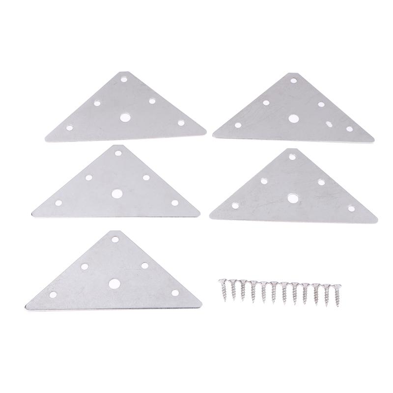 Durable Stainless Steel Triangle Connector Set; 5 Corner Codes & 5Bag Screws; Suitable for Iron Fixed Lamination