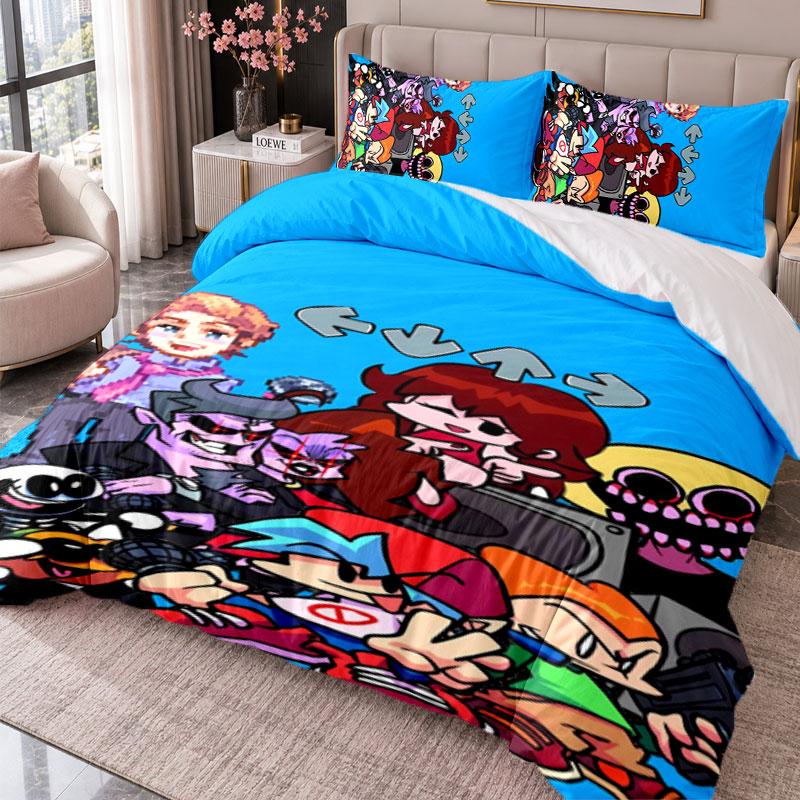 Friday Night Funkin 3Pcs Bedding Set Duvet Cover With Two Pillowcases For Bedroom Home Decoration