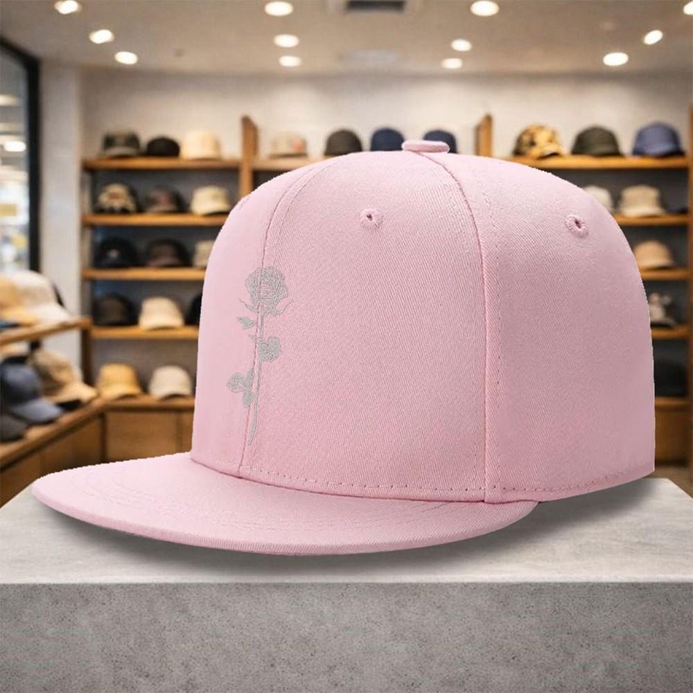 Rose Line Art Print Baseball Cap Polyester Unisex HipHop Snapback Hat Casual Seasonless Accessory One Size