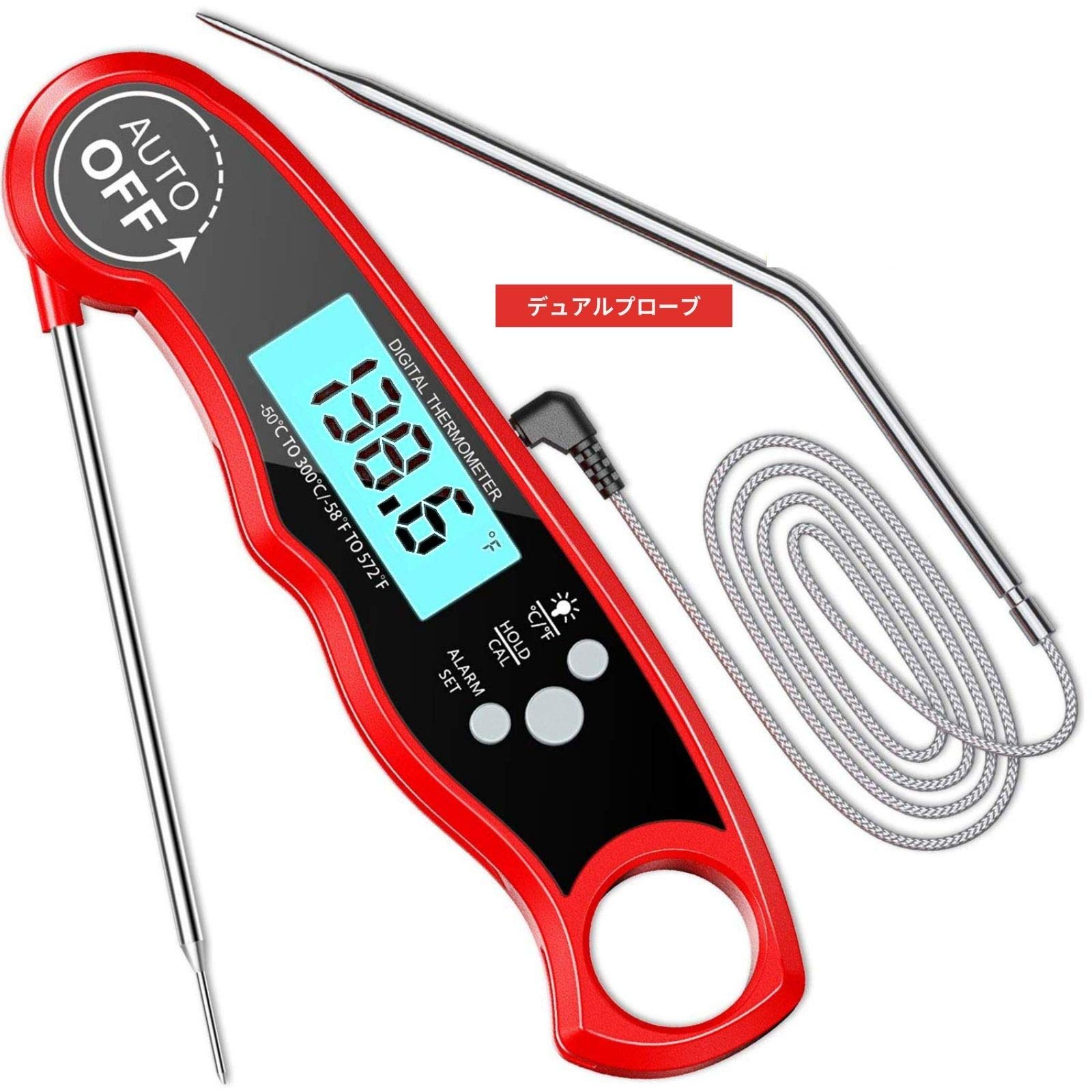 

Cooking Thermometer Kitchen Thermometer Dual Probe Digital Cooking Thermometer with Alarm Meat Oil Tempura Grill Fried Food Pot Roast Beef Thermometer