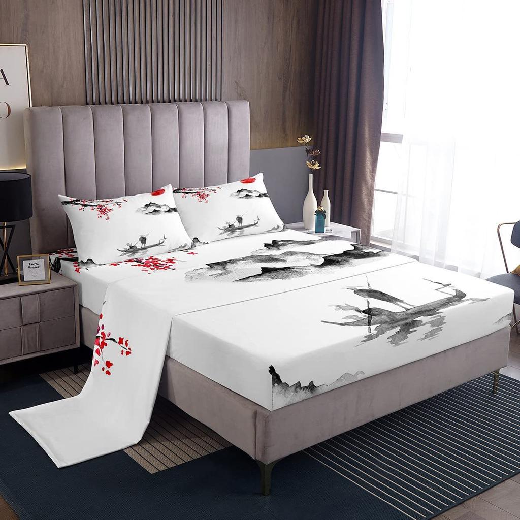 Ball Sports Pattern Bed Hat Four-Piece Bedding Set Bedroom Dormitory Bedding Decoration