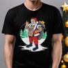 Funny Santa Claus Print Versatile T-Shirt Fashionable Comfortable Breathable Soft Casual Sports Short Sleeve Cotton T-shirt