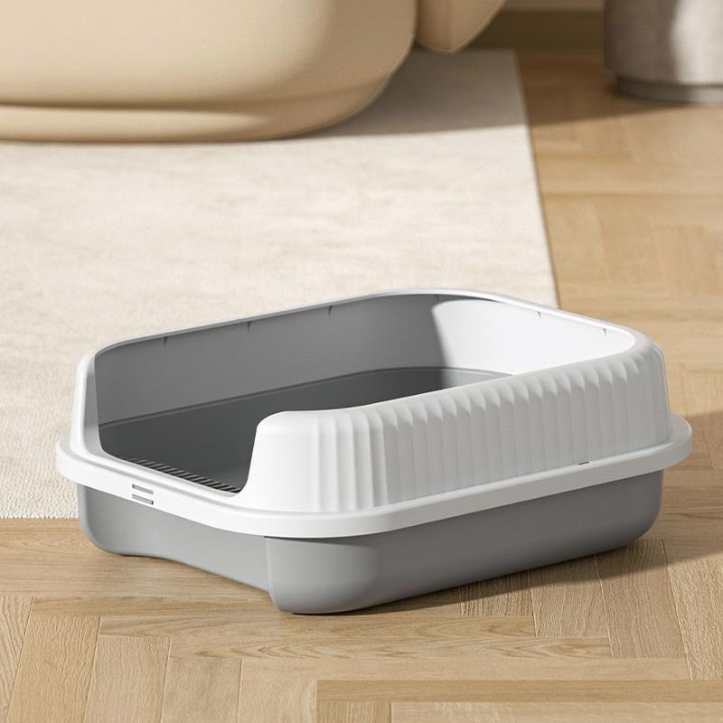 Half-enclosed large cat litter box, free shipping, with elevated sand box, splash-proof toilet, pet cat litter scoop