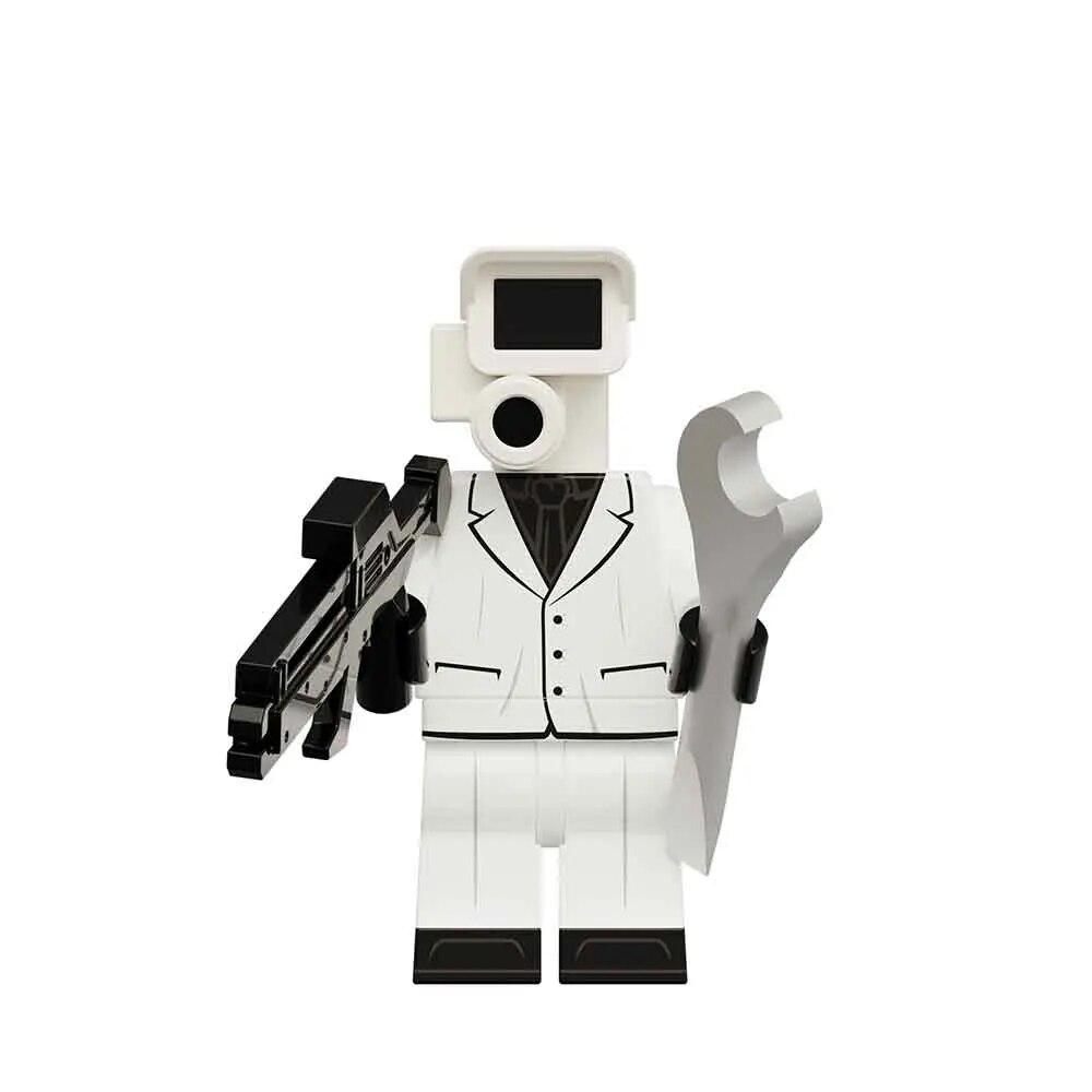 Строительный блок для монитора, ТВ-камера, аудио, аниме, мультфильм, мини-фигурки, детские игрушки, Рождественская бирка