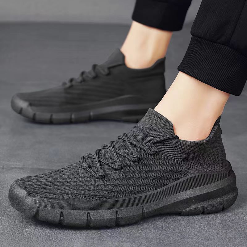 Men's Slip On Walking Shoes Lightweight Breathable Non Slip Running Shoes Casual Fashion Sneakers Knitted Mesh Gym Workout Sports Shoes for Men