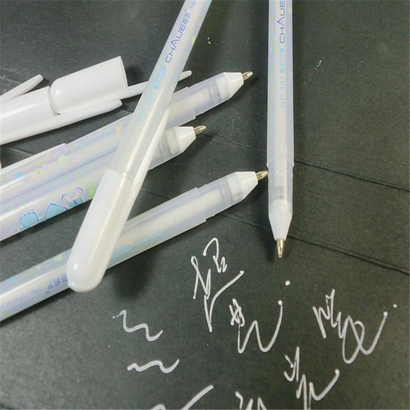 2PCS Color Photo Album 0.8 MM Gel Pen Cute White Ink Pen Unisex Pen Gift for Kids Office Stationery