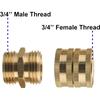 Adaptador de Mangueira de Jardim com 4 Arruelas Extras, 4 Peças, Rosca Macho para Macho, Fêmea para Fêmea, Conector de Latão de 3/4 de Polegada