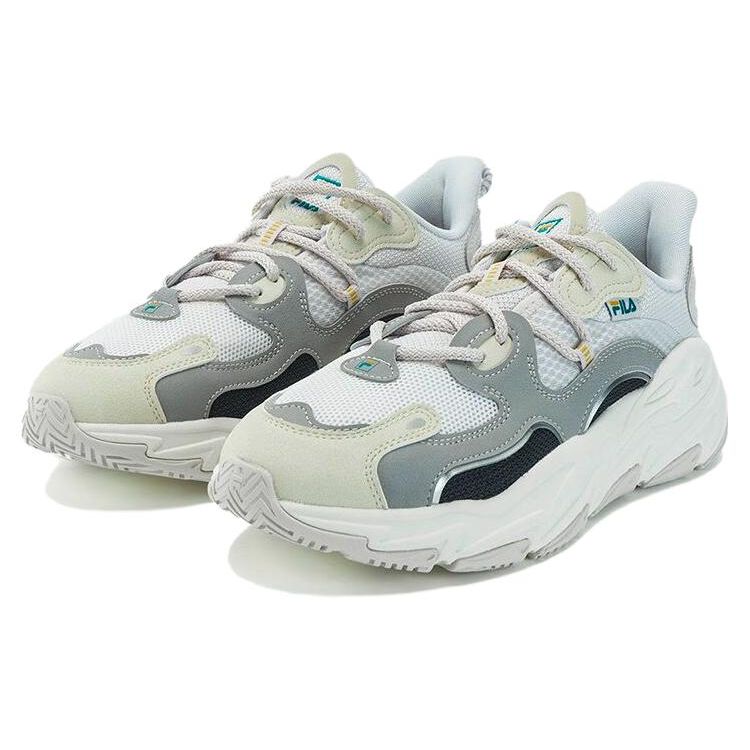 FILA Comfortable Fabric Synthetic Leather Low Top Running Shoes Women Sneakers Gray White F12W332109FNA