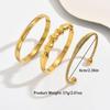 Gold Diamond Inlaid Stainless Steel Wave Pattern Bracelet - High-End Fashion Jewelry