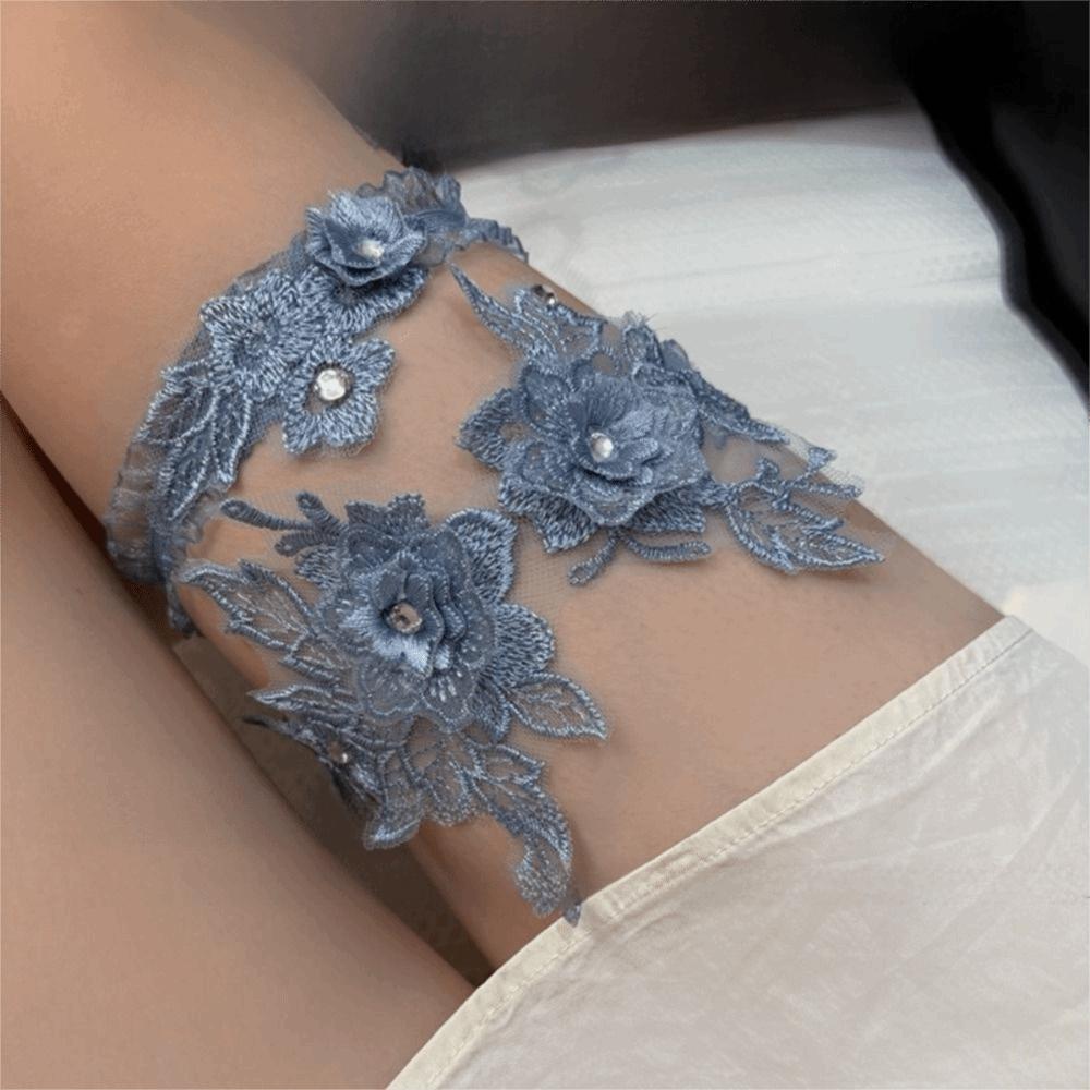 Wedding Lace Garter Ring Rhinestones Thigh Leg Belt Fashion Bride Thigh Garter  For Women