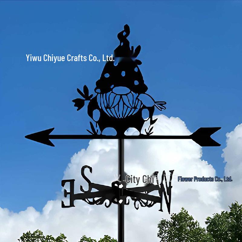 Weather Vane Ornament: Outdoor Wrought Iron Spray-Painted Roof Decoration Metal Craft