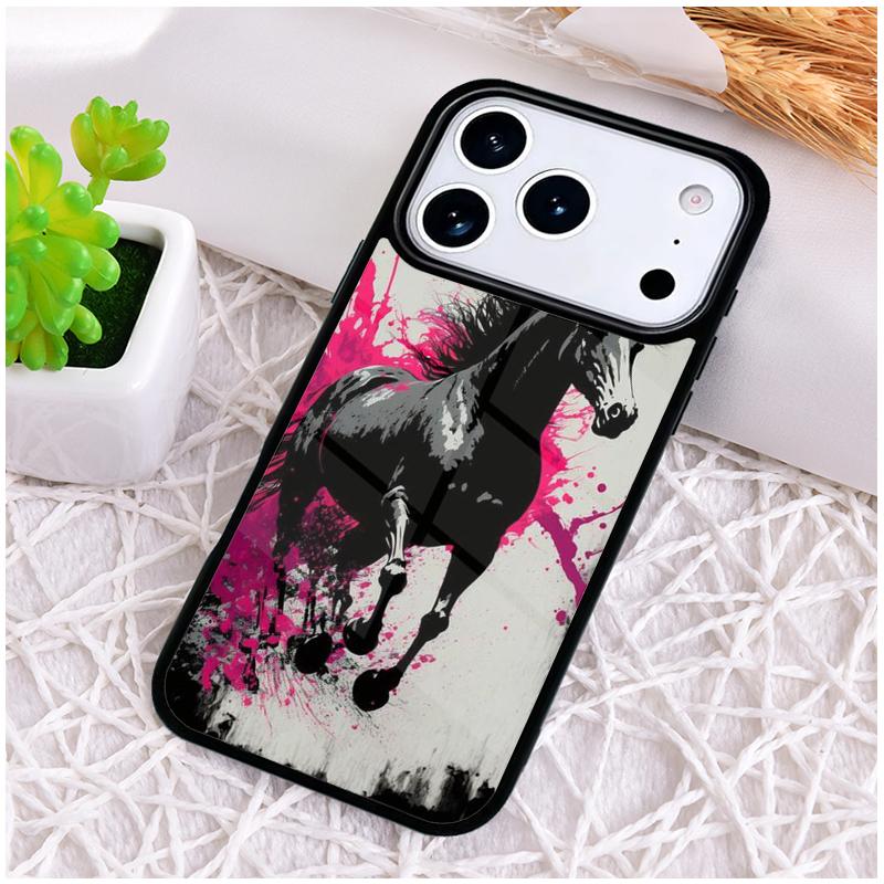 Horse Painted Art Phone Case for iPhone 17 Air 16 15 11 12 14 13 Pro Max Shockproof Cover