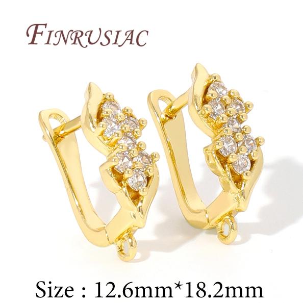 18K Real Gold Plated Earring Fixtures,Earwires Fasteners For Earrings,DIY Jewelry Making Supplies,Luxury Earrings Accessories