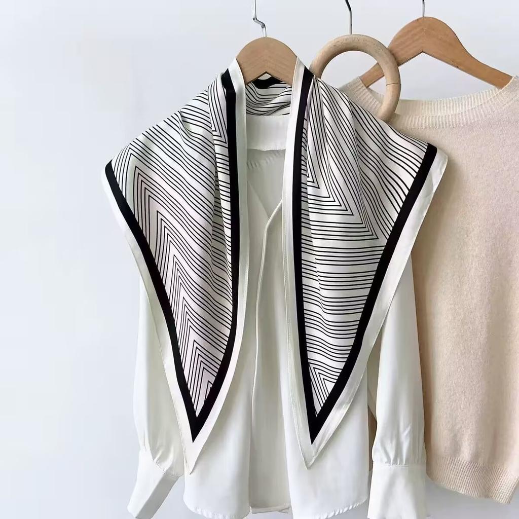 Summer 1116 New Twill Cool Triangle Scarf Women's Fashion Versatile Neck Protection Scarf Thin Sunscreen Outer Scarf